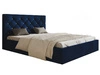 Łóżko tapicerowane z pojemnikiem i stelażem 180x200 Selva Ciemny niebieski