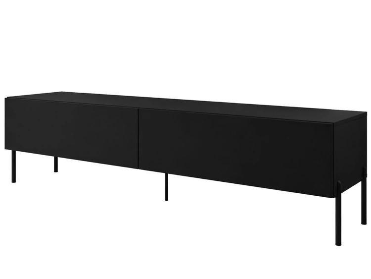 Szafka RTV pod telewizor z drzwiczkami na czarnych nóżkach 175 cm Sorelle Czarny mat