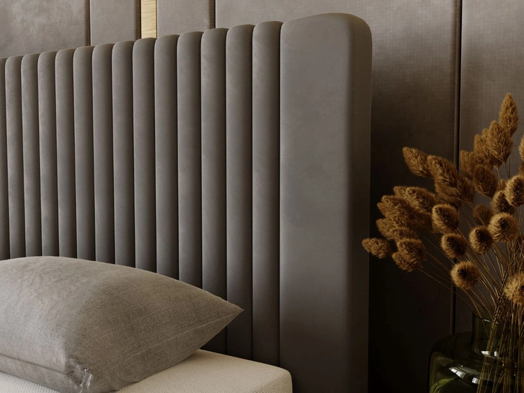 Łóżko tapicerowane z pojemnikiem i stelażem 140x200 Malmo Szary