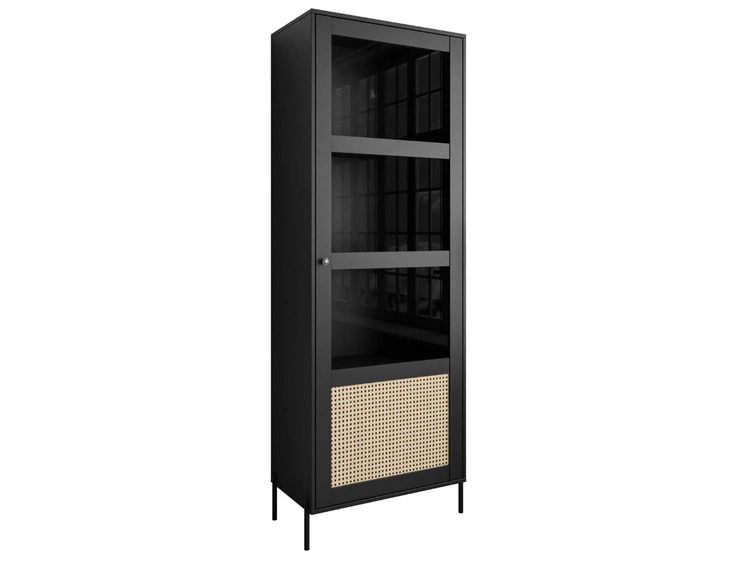 Witryna wąska stojąca w stylu boho Bellance czarna