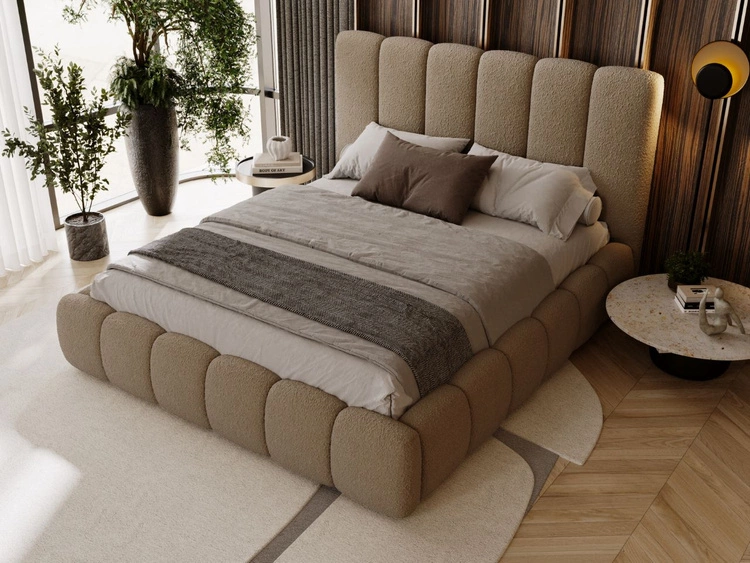 Łóżko tapicerowane z pojemnikiem i stelażem 180x200 Imperial Brązowy