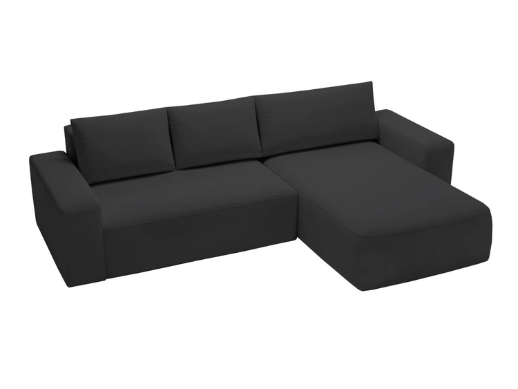 Narożnik L Prawy z funkcją spania i pojemnikiem Tazones Czarny