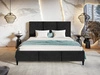 Łóżko tapicerowane ze stelażem 120x200 Trio Czarne