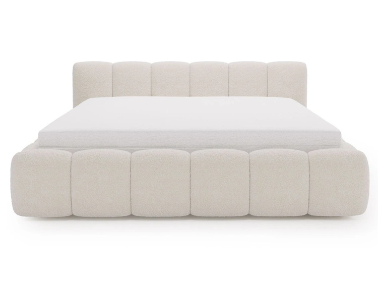 Łóżko tapicerowane z pojemnikiem i stelażem 120x200 Cloud Low beżowe