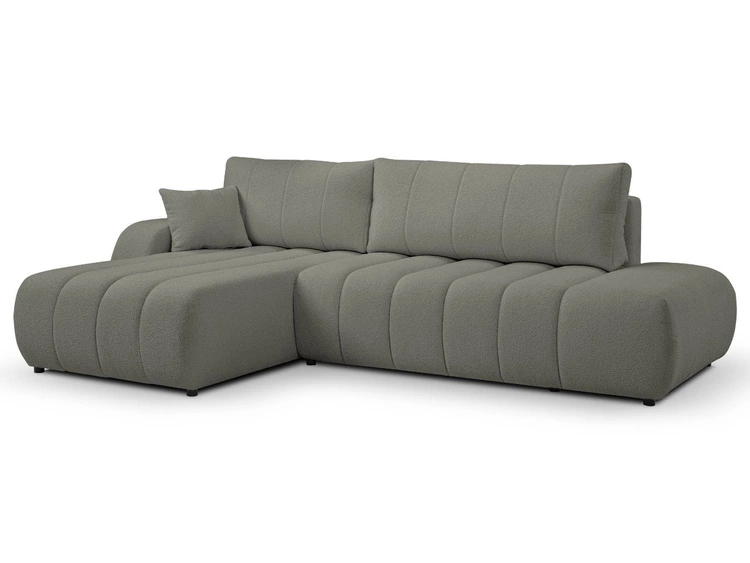 Narożnik z pojemnikiem i funkcją spania Prawy Adoro Szary