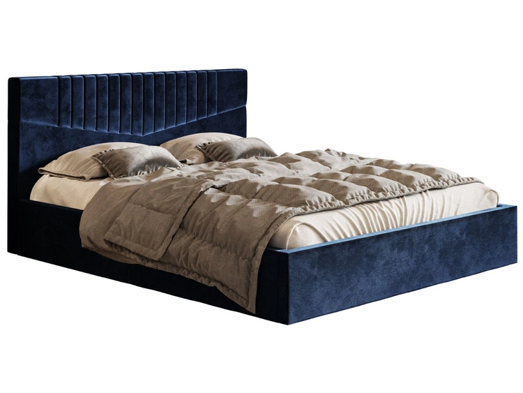 Łóżko tapicerowane z pojemnikiem i stelażem 180x200 Lido granat