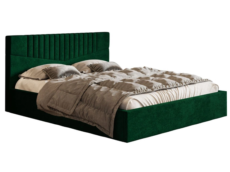 Łóżko tapicerowane z pojemnikiem i stelażem 120x200 Lido zielony