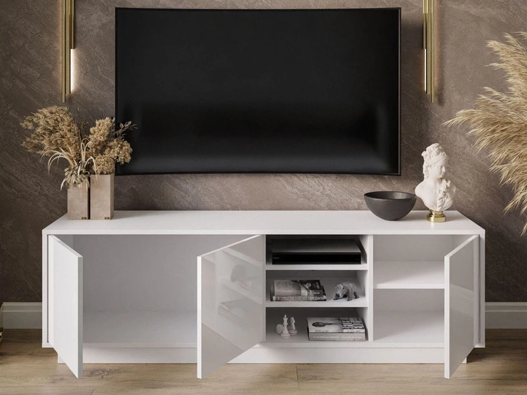 Szafka RTV pod telewizor z drzwiczkami Vivance Biały połysk