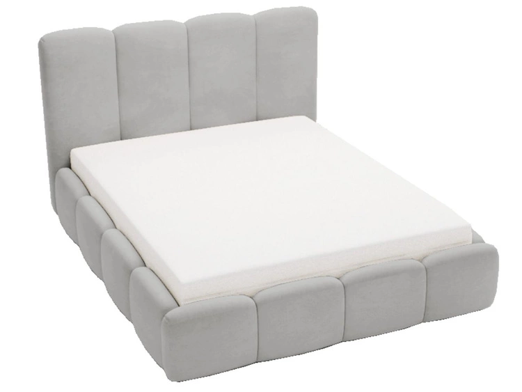 Łóżko tapicerowane z pojemnikiem i stelażem 140x200 Galli Szare