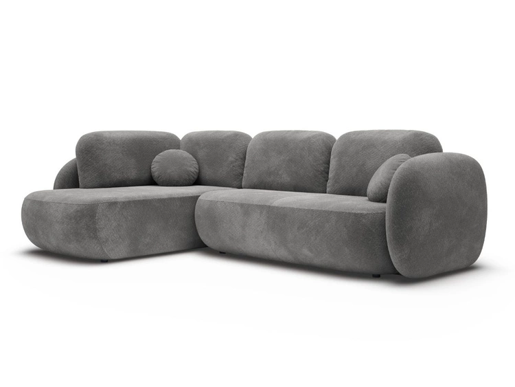 Narożnik z funkcją spania i pojemnikiem Lewy Carino Szary