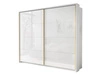 Szafa dwudrzwiowa z drzwiami przesuwnymi i nadstawką 254 cm Noaé Biały połysk