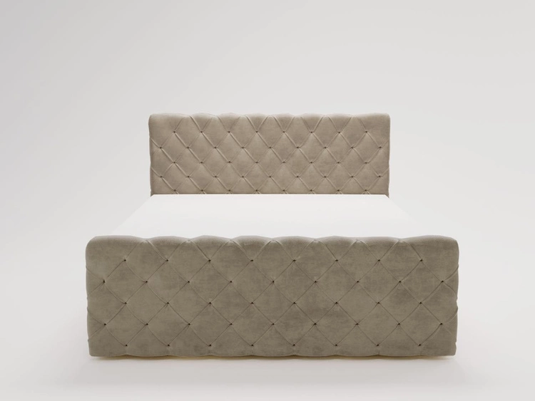 Łóżko kontynentalne z pojemnikiem na pościel 160x200 Lunaris Jasny brąz