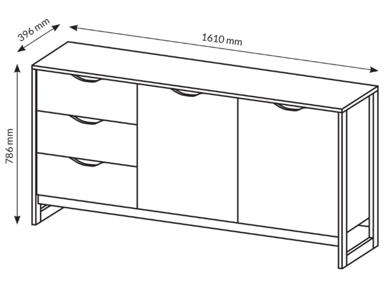 Komoda z drzwiami i szufladami 160 cm Denis Dąb Sand Grande, Matera