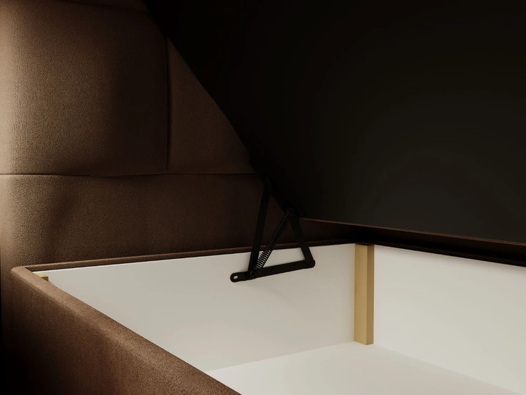 Łóżko kontynentalne z pojemnikiem na pościel 200x200 Alicante Brązowe