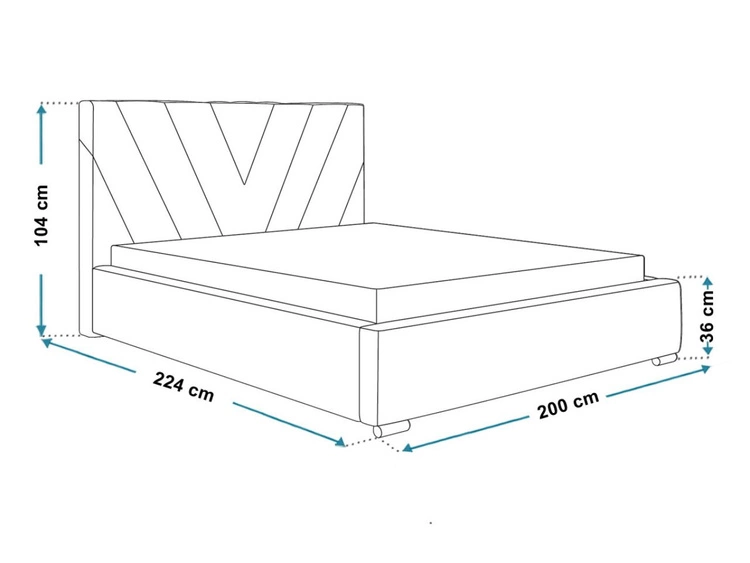 Łóżko tapicerowane z pojemnikiem i stelażem 180x200 Tivoli Granatowe