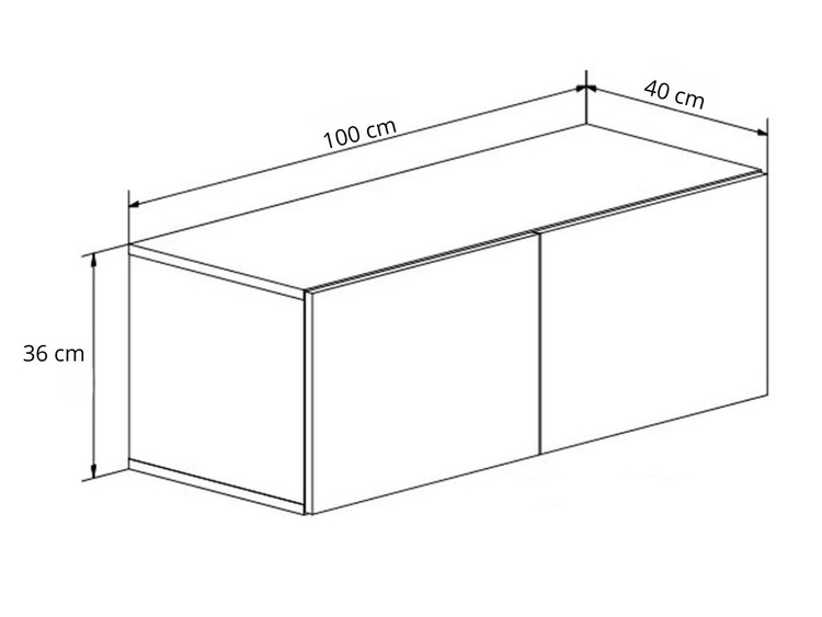Wisząca szafka RTV pod telewizor z drzwiczkami i oświetleniem LED 100 cm Nodoo Beton