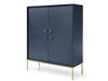Komoda z drzwiami na złotych nóżkach Amor Granatowa