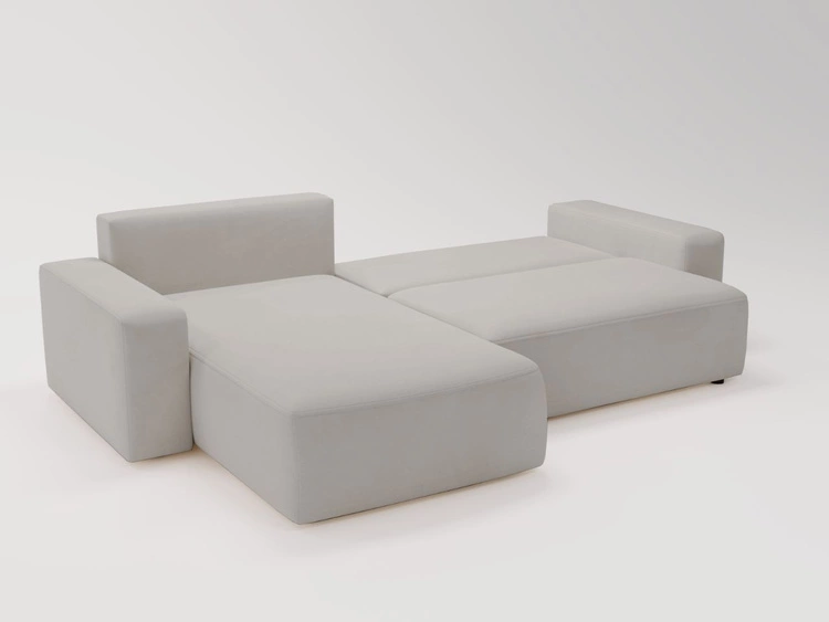 Narożnik L Lewy z funkcją spania i pojemnikiem Tazones Jasnoszary