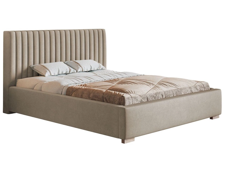 Łóżko tapicerowane z pojemnikiem i stelażem 160x200 Toscania Beżowe