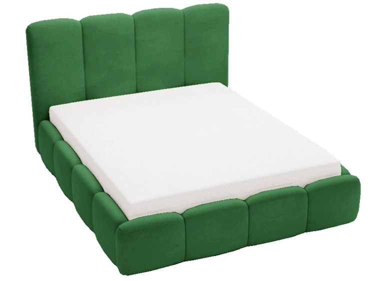 Łóżko tapicerowane z pojemnikiem i stelażem 140x200 Galli Zielone