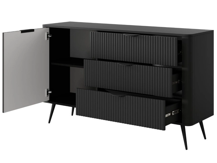 Komoda z drzwiami i szufladami Latina Czarna
