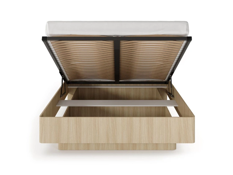 Łóżko drewniane z pojemnikiem na pościel 160x200 Bilancio Dąb Barista