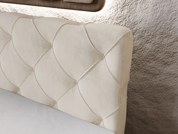 Łóżko kontynentalne z pojemnikiem na pościel 160x200 Napoli Beżowe