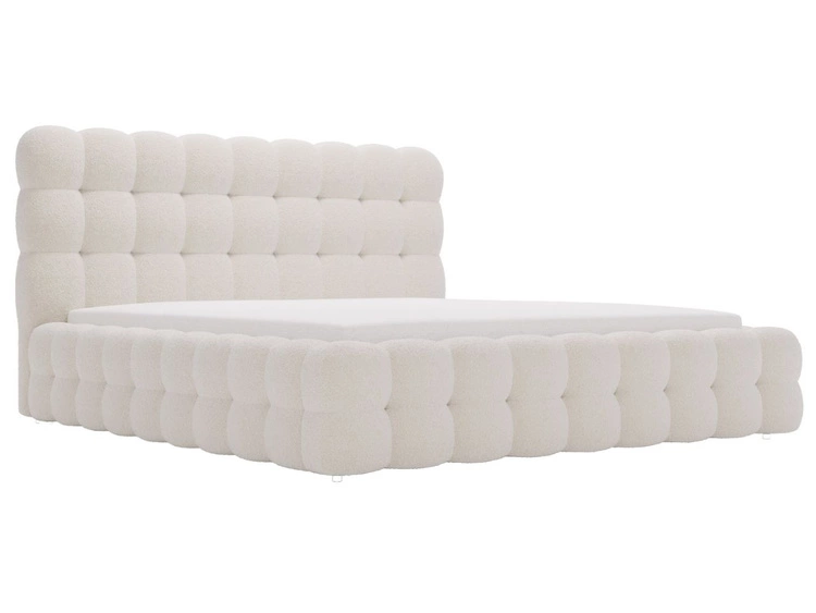 Łóżko tapicerowane z pojemnikiem i stelażem 140x200 Twist Beżowy