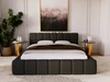 Łóżko tapicerowane z pojemnikiem i stelażem 180x200 Alicante Czarne