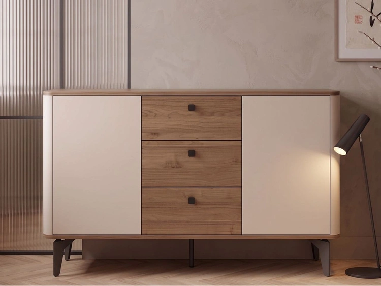 Komoda z drzwiami i szufladami 140 cm Arelis Kaszmir, Orzech Royal