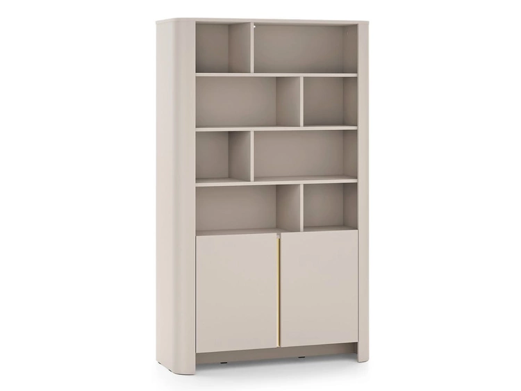 Regał na książki z drzwiczkami ze złotą listwą dekoracyjną Brillo Kaszmir
