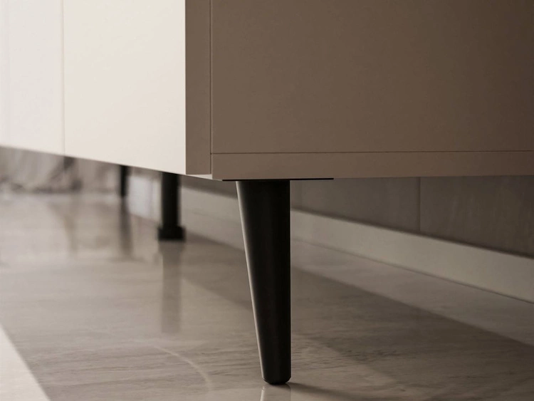 Szafka RTV pod telewizor z drzwiczkami na czarnych nóżkach 200 cm Nodoo Kaszmir