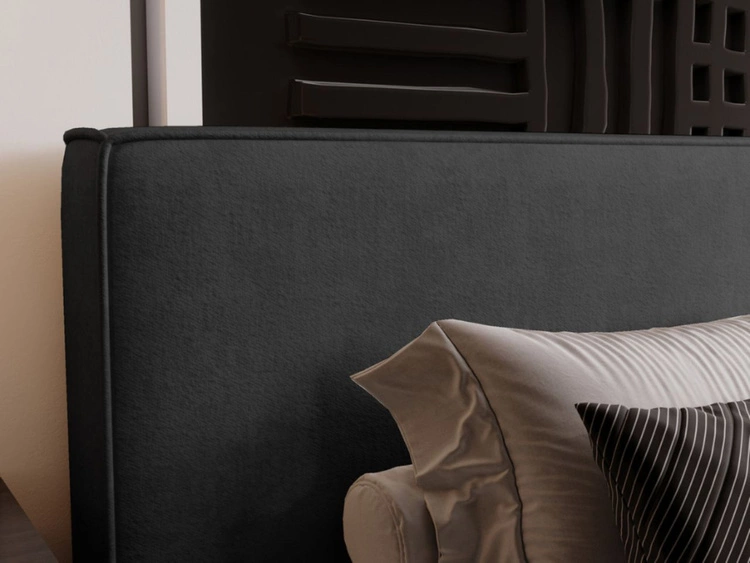 Łóżko tapicerowane z pojemnikiem i stelażem 200x200 Monaco Ciemnoszare