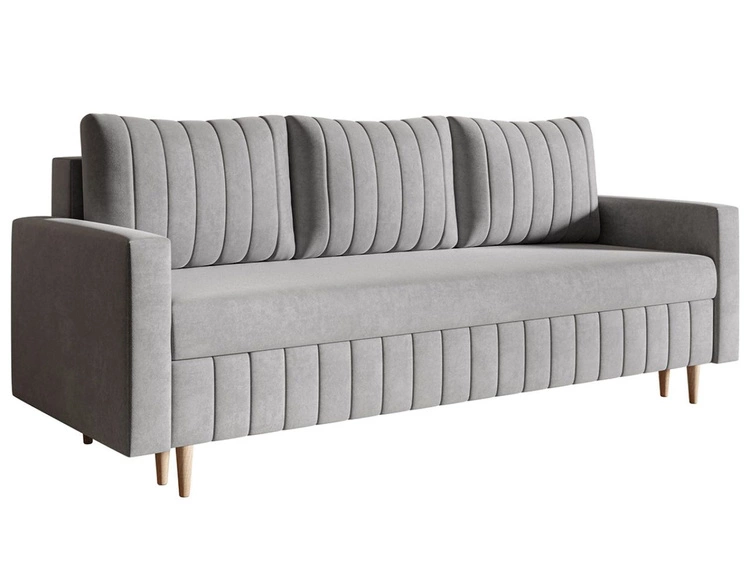 Kanapa z funkcją spania i pojemnikiem na pościel Castelo szara