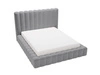 Łóżko tapicerowane z pojemnikiem i stelażem 180x200 cm Rotto Szare
