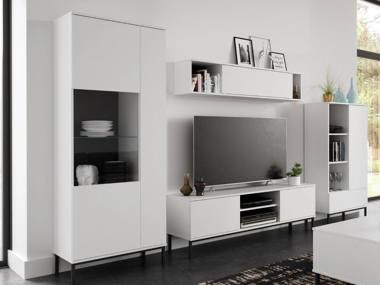 Witryna stojąca do salonu Soroko Biała