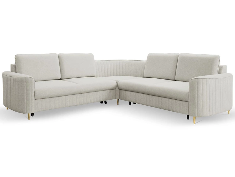 Narożnik L Lewy z funkcją spania i pojemnikiem Limon Jasny szary