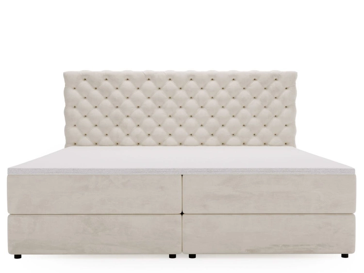 Łóżko kontynentalne z pojemnikiem na pościel 160x200 Bergamo beżowe