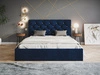 Łóżko tapicerowane z pojemnikiem i stelażem 180x200 Selva Ciemny niebieski