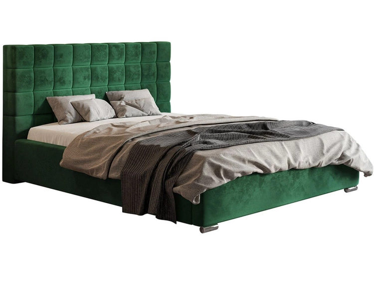 Łóżko tapicerowane z pojemnikiem i stelażem 180x200 Terra Ciemnozielone