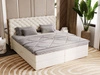 Łóżko kontynentalne z pojemnikiem na pościel 140x200 Bergamo beżowe