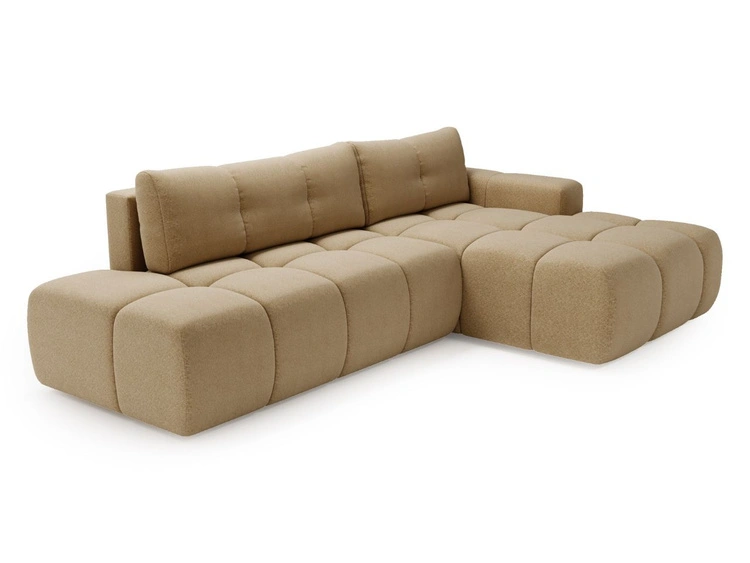 Narożnik L Prawy z funkcją spania i pojemnikiem Montero Jasnobrązowy