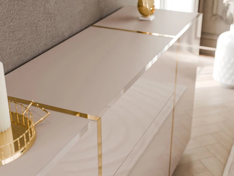 Zestaw mebli do salonu w stylu glamour Lunelie Kaszmir