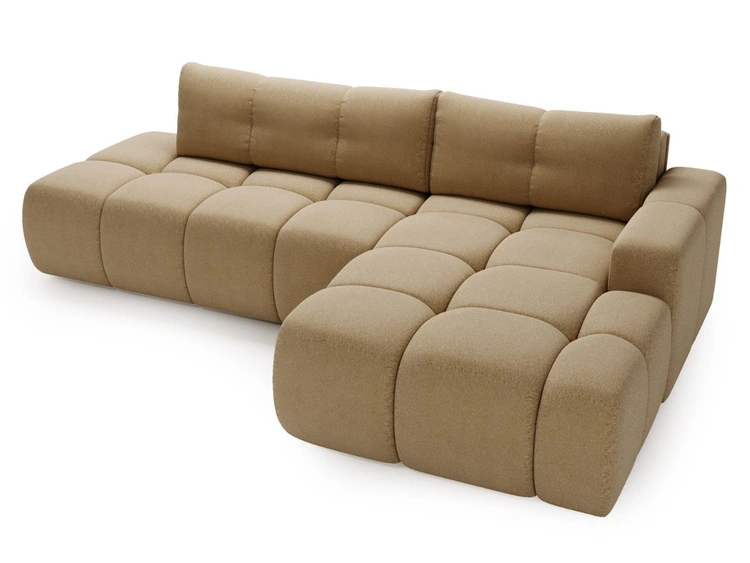 Narożnik L Prawy z funkcją spania i pojemnikiem Montero Jasnobrązowy