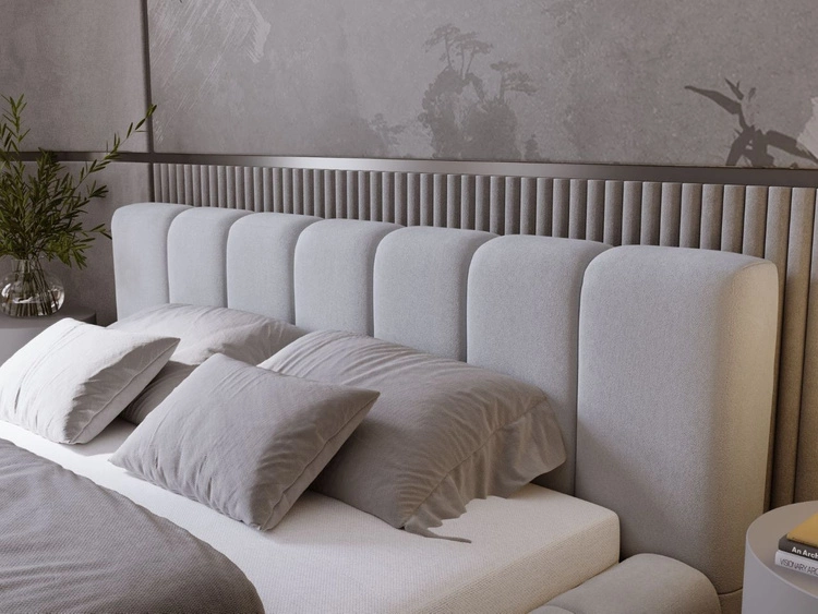 Łóżko tapicerowane z pojemnikiem i stelażem 160x200 Orio Szary