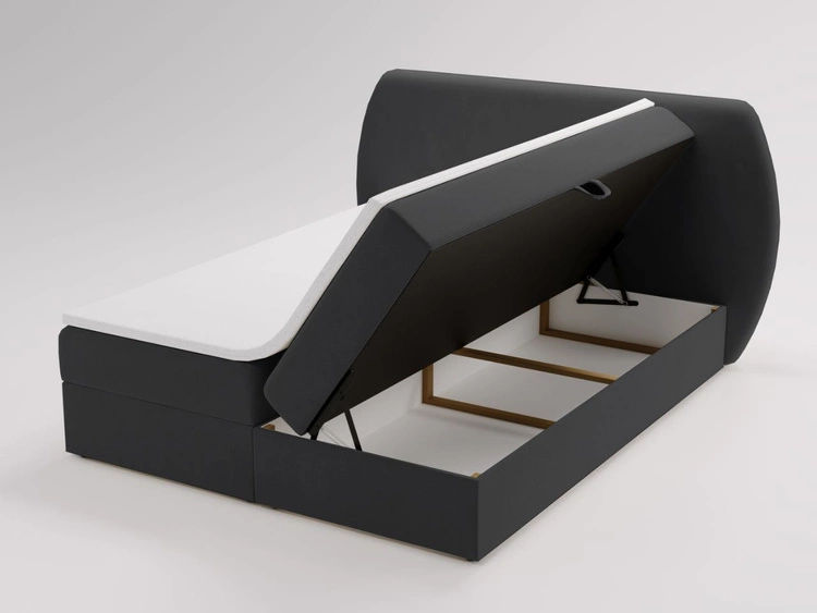 Łóżko kontynentalne z pojemnikiem na pościel 120x200 Bogota Czarne