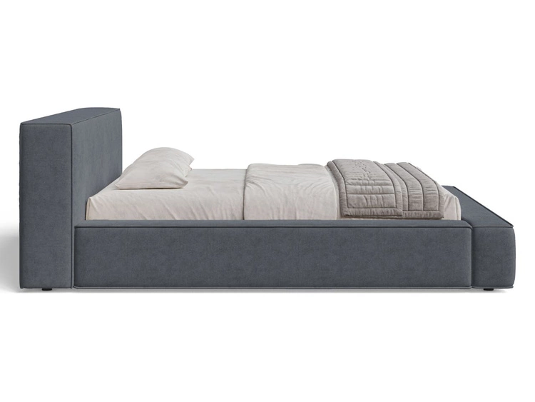 Łóżko tapicerowane z pojemnikiem i stelażem 120x200 Mali Ciemnoszare
