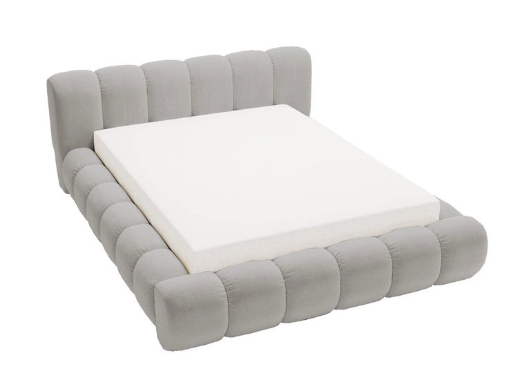 Łóżko tapicerowane z pojemnikiem na pościel 160x200 Doria Jasnoszare