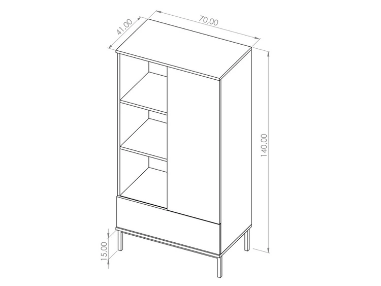 Regał z szufladą i drzwiczkami Soroko Czarny