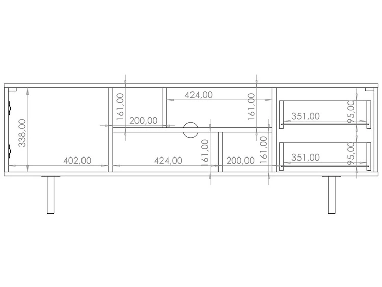 Szafka pod telewizor z szufladami i drzwiczkami Ankara Beżowa